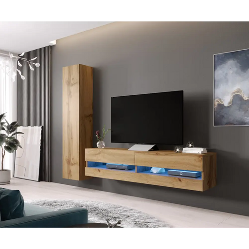 Cama Living room cabinet set VIGO NEW 9 wotan/wotan gloss - Modern wall unitsMES-NOW<<<Wall UnitsMES<<<ActionPL