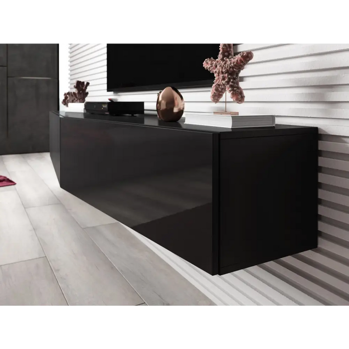 Cama Living room cabinet set VIGO SLANT 3 black/black gloss - Modern wall unitsMES-NOW<<<Wall UnitsMES<<<ActionPL
