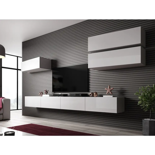 Cama Living room cabinet set VIGO SLANT 4 white/white gloss - Modern wall unitsMES-NOW<<<Wall UnitsMES<<<ActionPL