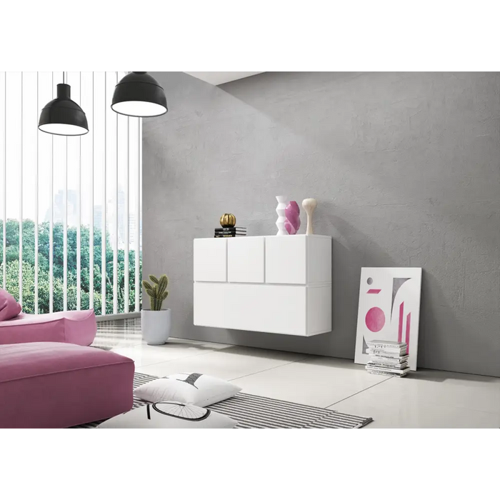 Cama living room furniture set ROCO 13 (RO1 + 3xRO5) white/white/white - Modern wall unitsMES-NOW<<<Wall