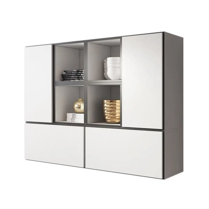 Cama living room furniture set ROCO 19 (4xRO3 + 4xRO6) white/black/white - Modern wall unitsMES-NOW<<<Wall