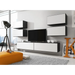 Cama living room furniture set ROCO 2 (2xRO1 + 4xRO3) black/black/white - Modern wall unitsMES-NOW<<<Wall