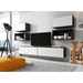 Cama living room furniture set ROCO 3 (2xRO3 + 2xRO4 + 2xRO1) black/black/white - Modern wall unitsMES-NOW<<<Wall