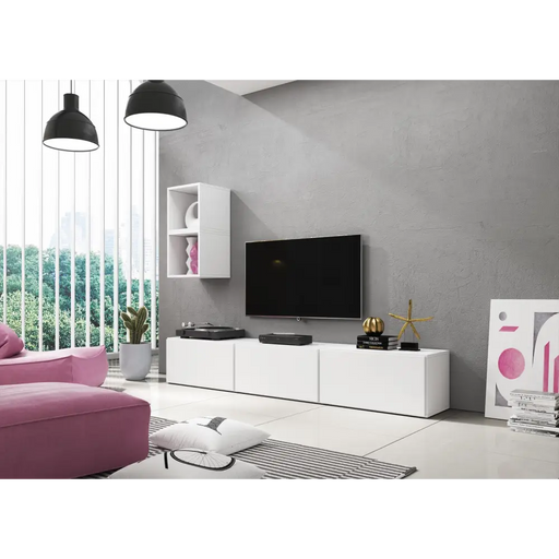 Cama living room furniture set ROCO 7 (3xRO3 + 2xRO6) white/white/white - Modern wall unitsMES-NOW<<<Wall