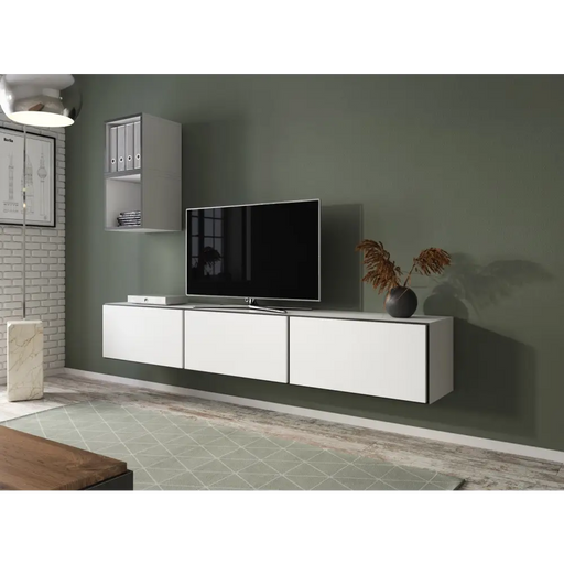 Cama living room furniture set ROCO 7 (3xRO3 + 2xRO6) white/black/white - Modern wall unitsMES-NOW<<<Wall