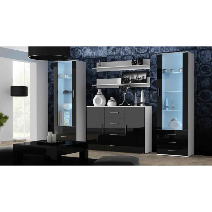 Cama living room sideboard UNI BLACK white/black gloss - Chests of drawers made of furniture