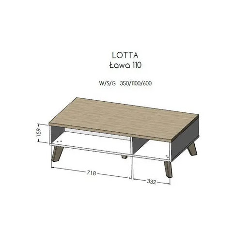 Cama LOTTA 110 coffee table wotan oak/mat black - Wooden benches and tablesLIS-DRE<<<Benches and tablesLIS<<<ActionPL