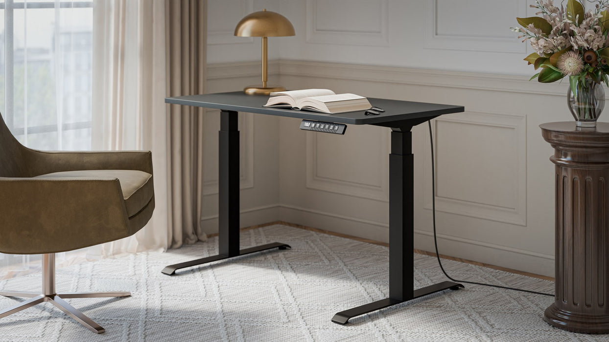 Desk with electric height adjustment MOON 121x67x72-120 black/anthracite