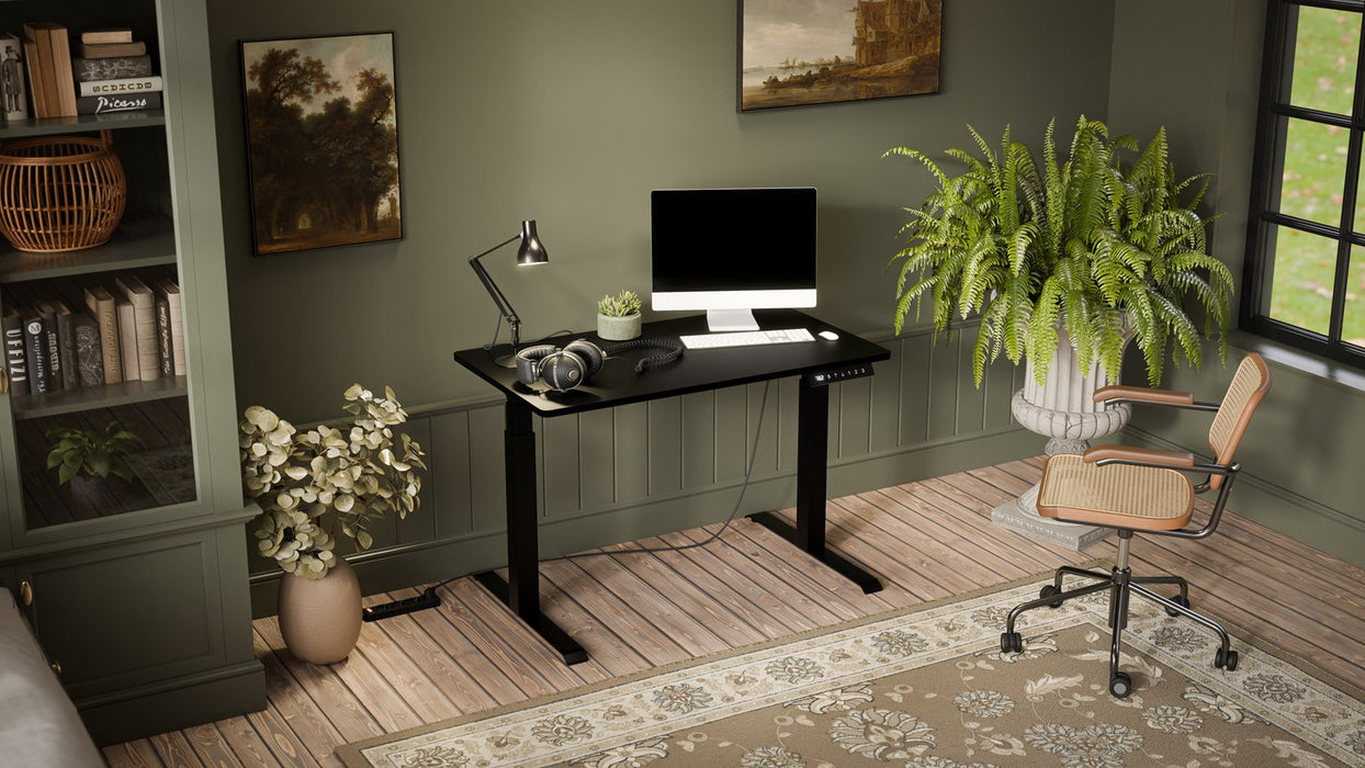 Desk with electric height adjustment MOON 121x67x72-120 black