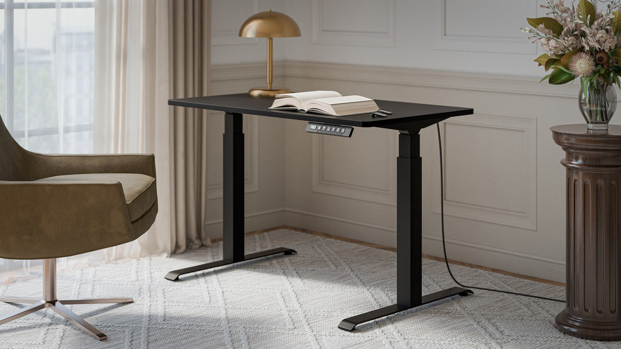 Desk with electric height adjustment MOON 121x67x72-120 black