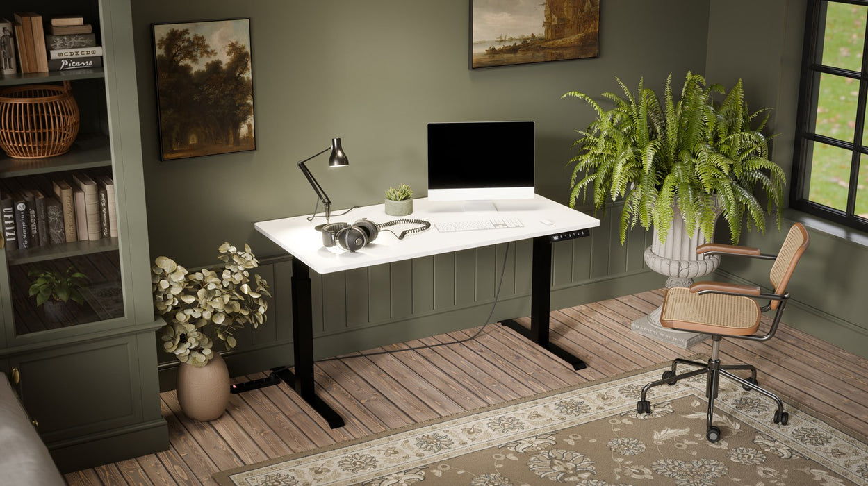 Desk with electric height adjustment MOON LONG 150x80x72-120 black/white