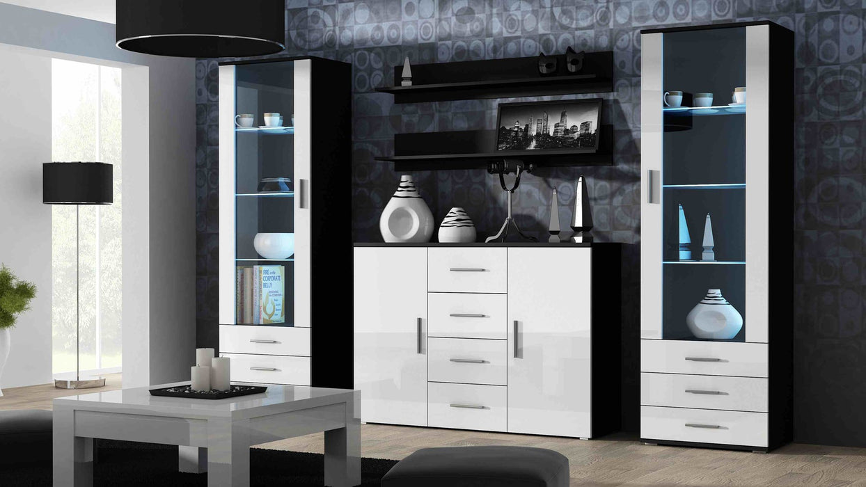 Cama display cabinet SOHO S1 black/white gloss