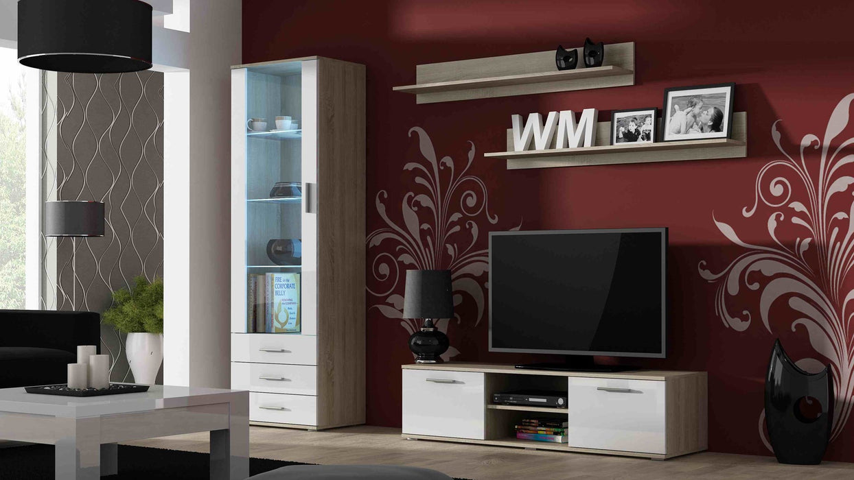 Cama display cabinet SOHO S1 sonoma oak/white gloss