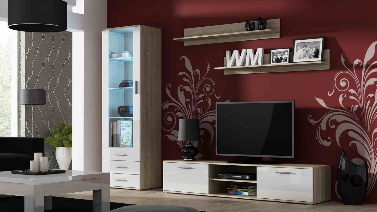 Cama display cabinet SOHO S1 sonoma oak/white gloss