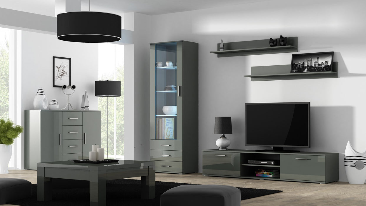 Cama display cabinet SOHO S1 grey/grey gloss