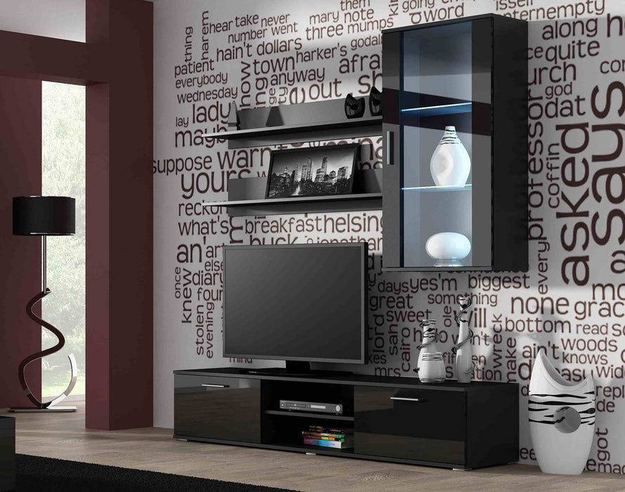 Cama hanging display cabinet SOHO black/black gloss