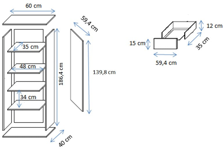 Cama S1 SOHO display cabinet 60x41x192 cashmere + black
