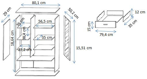 Cama S6 SOHO display cabinet 80x41x192 cashmere + black