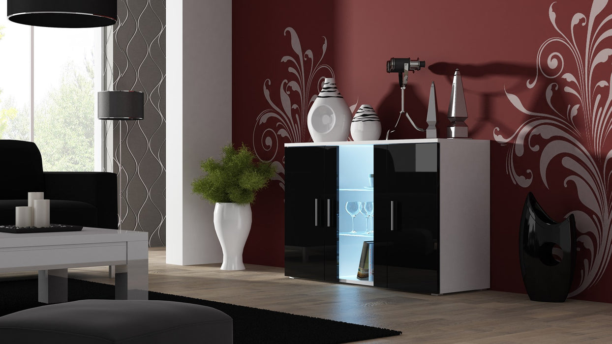 Cama sideboard 120 cm SOHO S7 white/black gloss