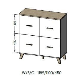 Cama sideboard LOTTA 110 4D wotan oak + mat black