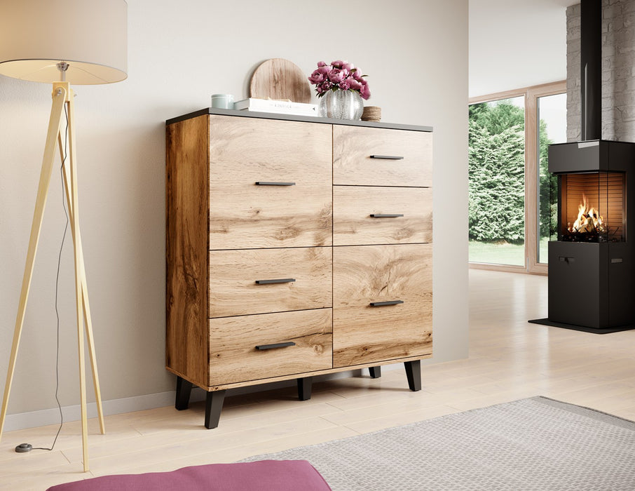 Cama sideboard LOTTA 110 2D4S wotan oak/mat black