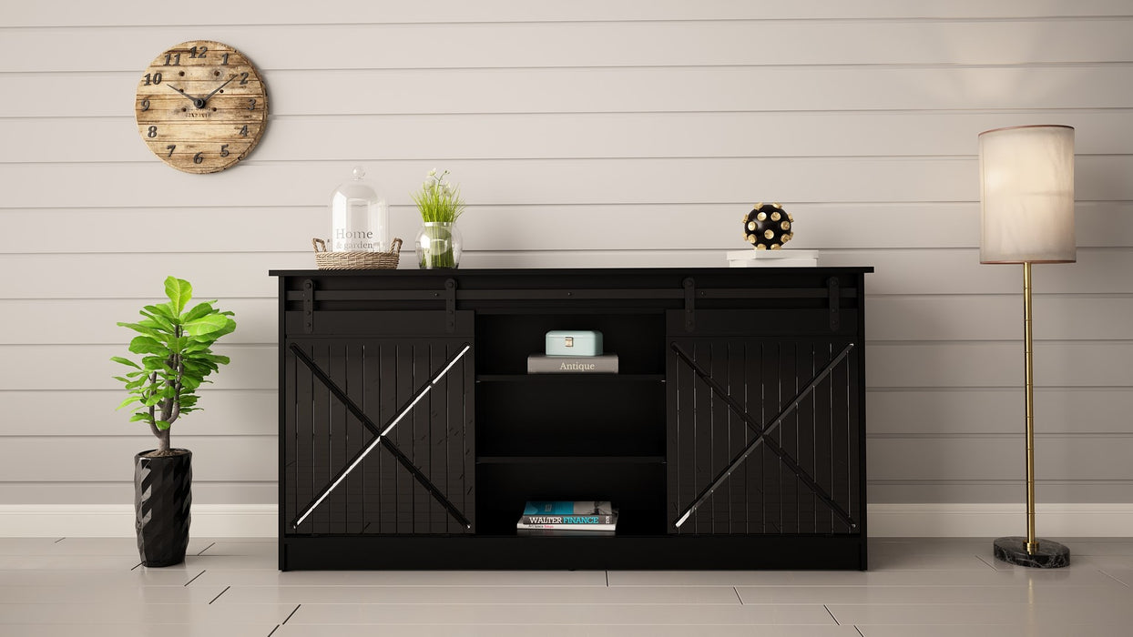 Chest of drawers 160x80x35 GRANERO black/black gloss