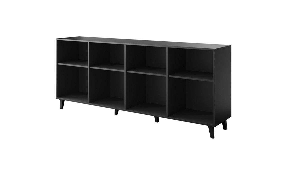 FARO chest of drawers 200x42x82 matte black + oak craft