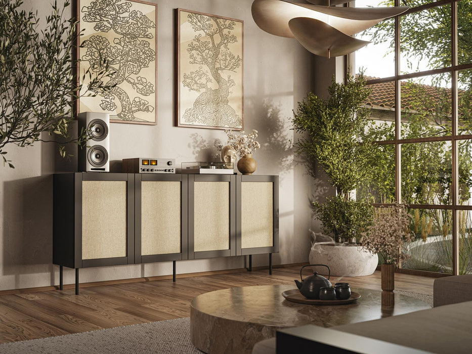 JUTA 4D chest of drawers 4D 200x39,5x90 black + linol calabria