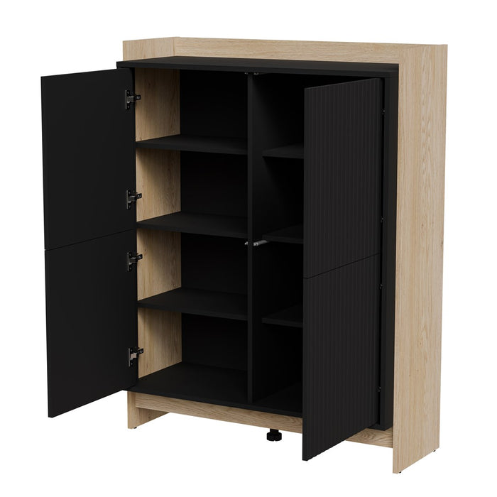 Cama PORTO chest of drawers 100x38x130 oak/black