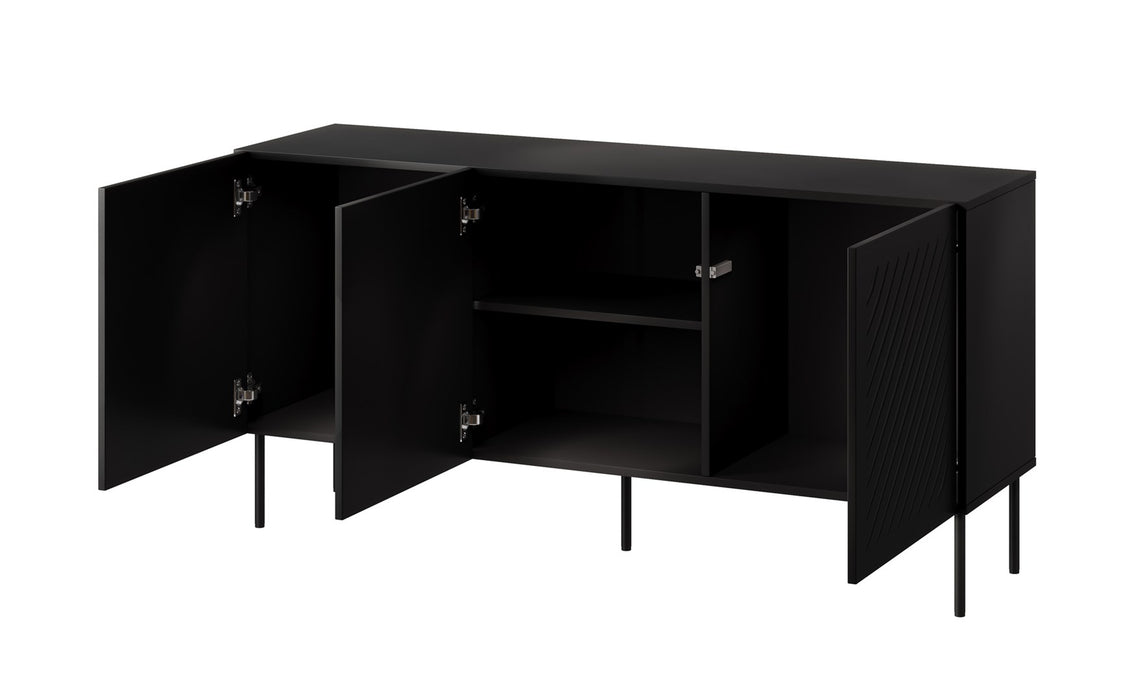 SIENA chest of drawers 150.5x40x75 matte black
