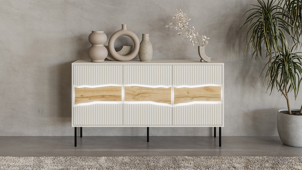 Cama INSERTO 3D chest of drawers 143.5x40x80 cashmere + LED
