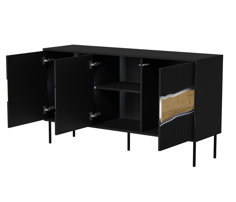 Cama INSERTO 3D chest of drawers 143.5x40x80 black + LED