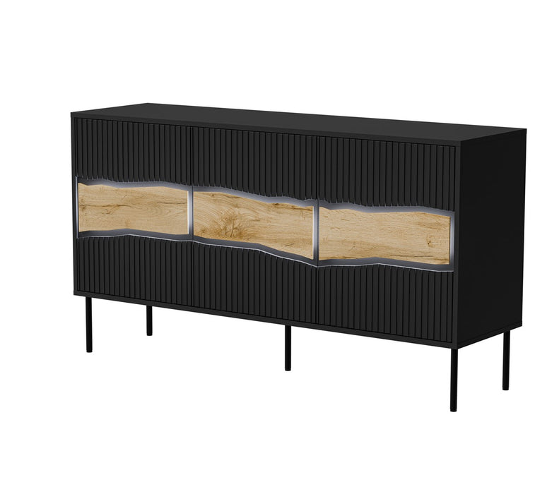 Cama INSERTO 3D chest of drawers 143.5x40x80 black + LED
