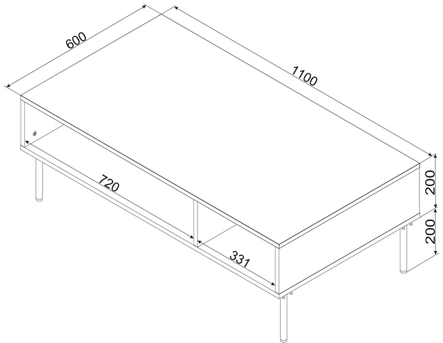 PALAZZO BIS table/latrine 110x60x40 white matte