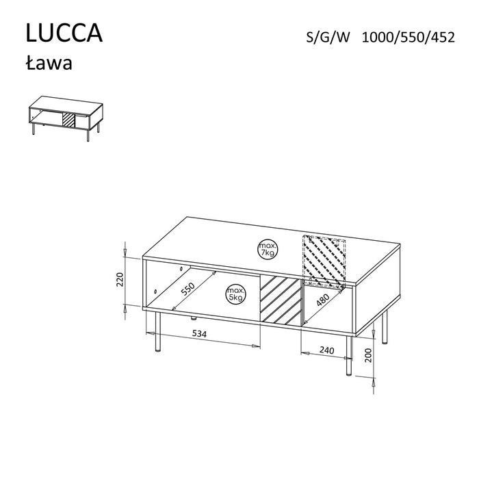 Cama LUCCA bench/table 100x55x46 black
