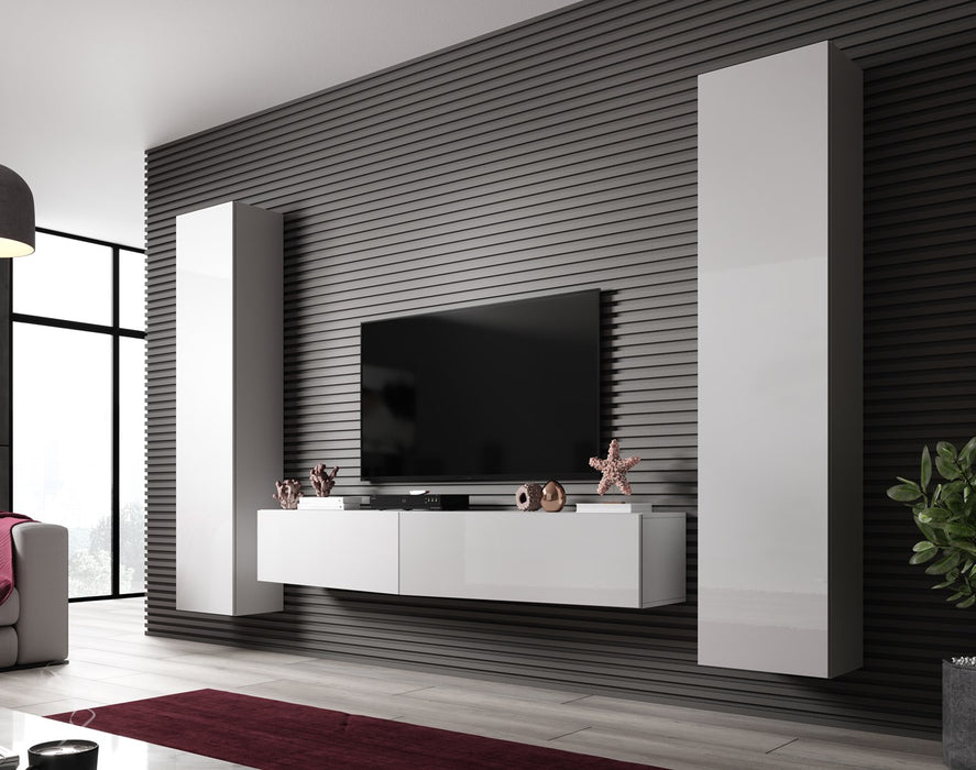 Cama Living room cabinet set VIGO SLANT 2 white/white gloss