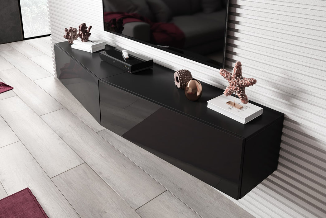 Cama Living room cabinet set VIGO SLANT 7 black/black gloss