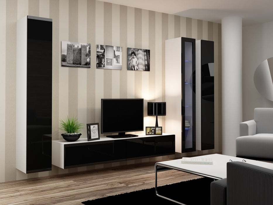 Cama Living room cabinet set VIGO 2 white/black gloss