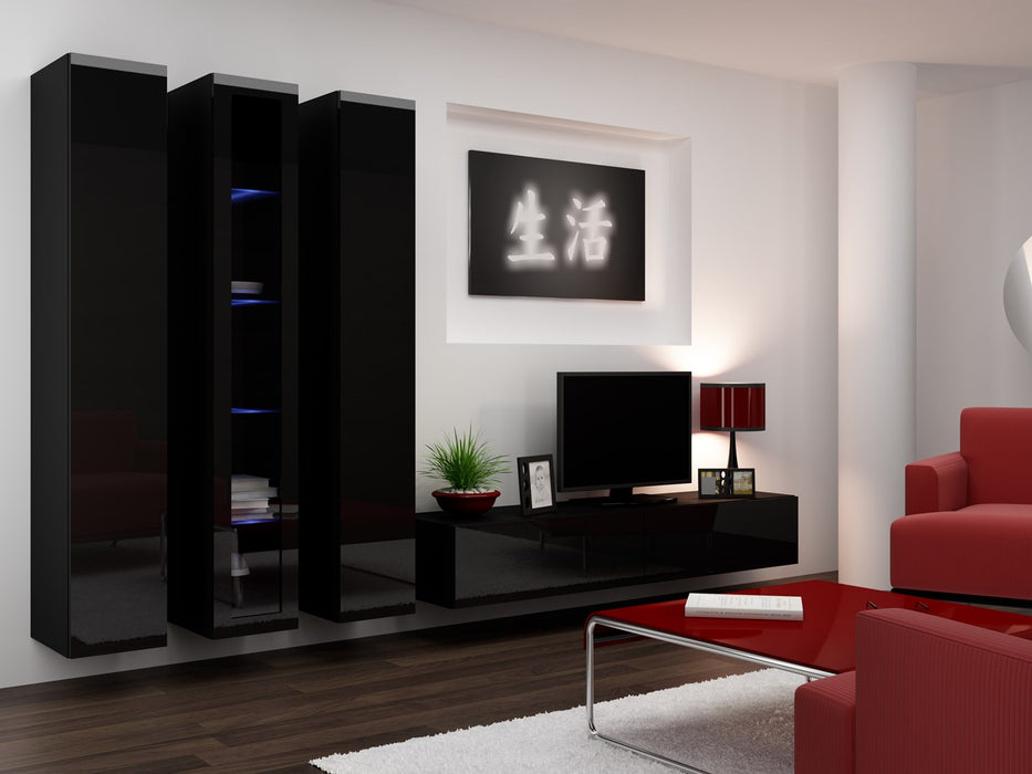Cama Living room cabinet set VIGO 2 black/black gloss