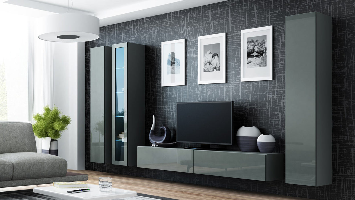 Cama Living room cabinet set VIGO 2 grey/grey gloss