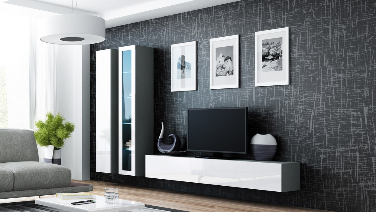 Cama Living room cabinet set VIGO 3 grey/white gloss