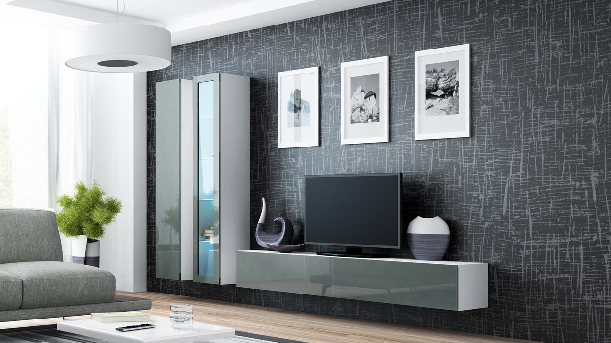 Cama Living room cabinet set VIGO 3 white/grey gloss
