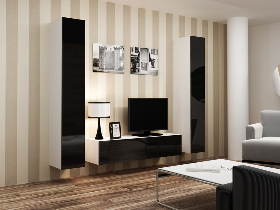 Cama Living room cabinet set VIGO 9 white/black gloss
