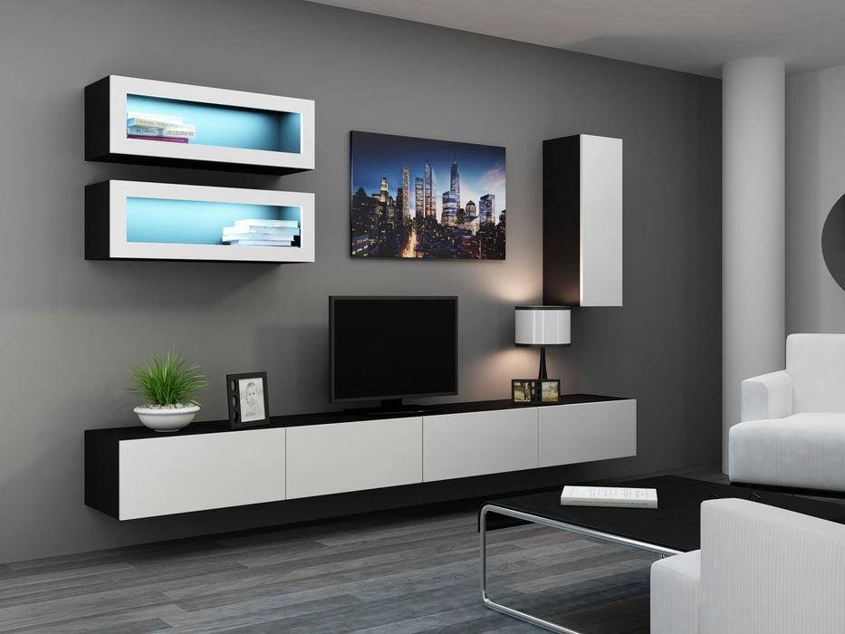 Cama Living room cabinet set VIGO 11 black/white gloss