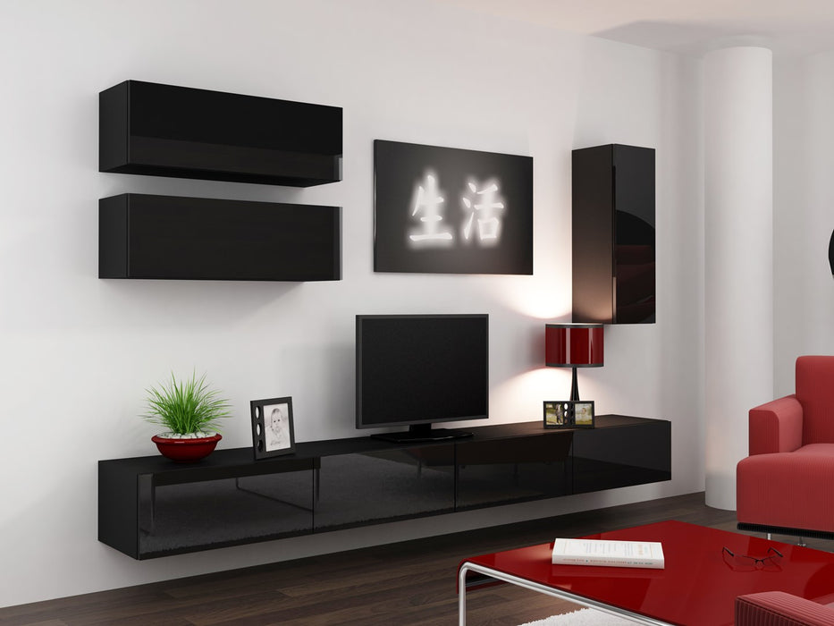 Cama Living room cabinet set VIGO 13 black/black gloss