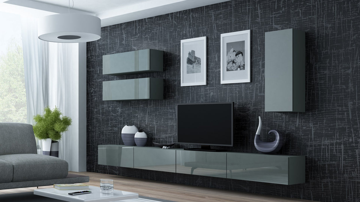 Cama Living room cabinet set VIGO 13 grey/grey gloss