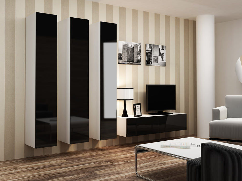 Cama Living room cabinet set VIGO 14 white/black gloss
