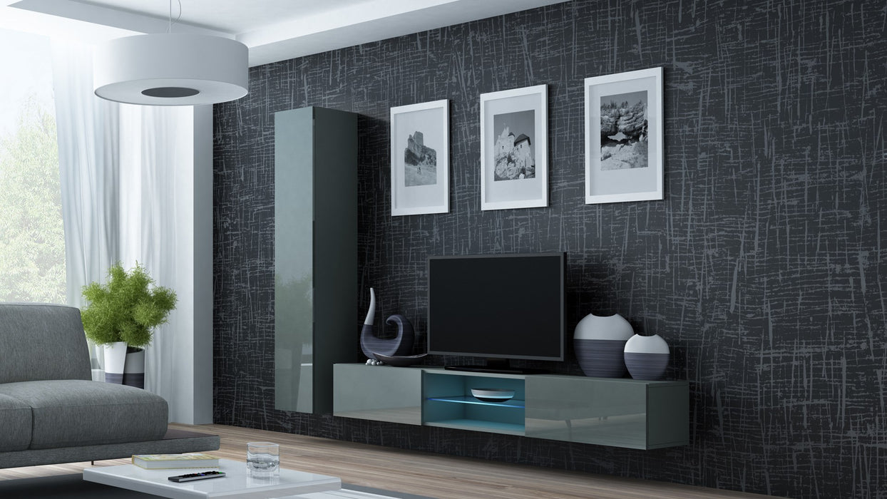 Cama Living room cabinet set VIGO 21 grey/grey gloss