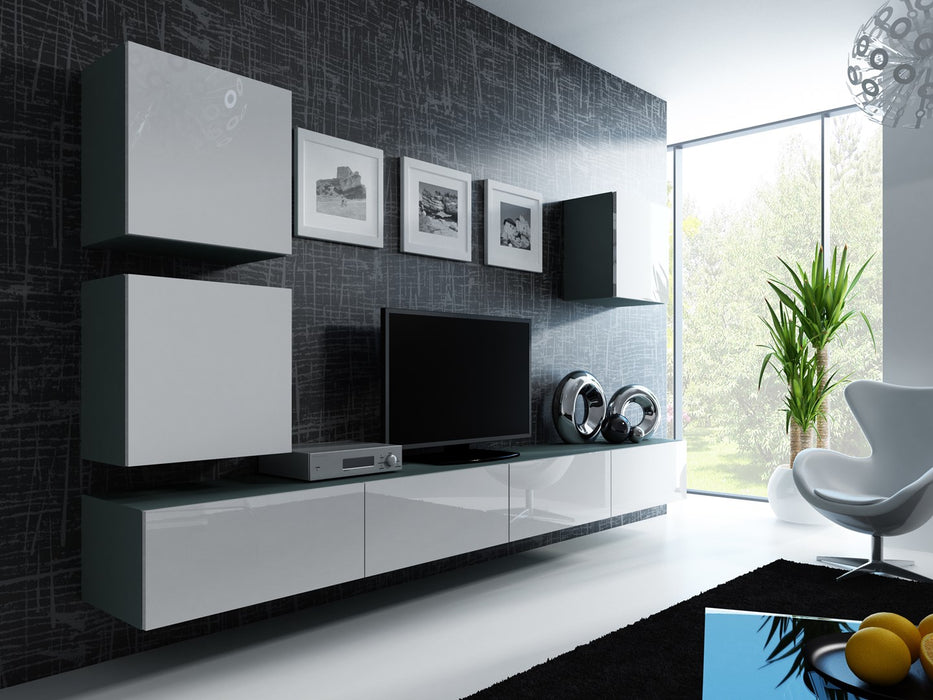 Cama Living room cabinet set VIGO 22 grey/white gloss