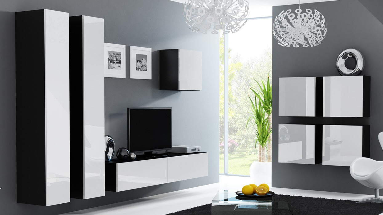 Cama Living room cabinet set VIGO 24 black/white gloss
